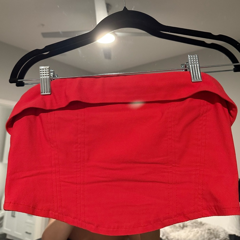 Wild fable: red strapless short set
